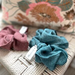 Madewell Dusty Rose and Teal Hair Scrunchies